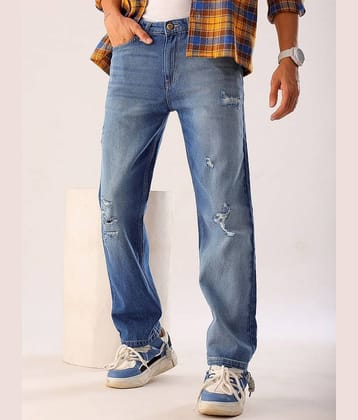 The Indian Garage Co. Regular Fit Distressed Men's Jeans - Blue ( Pack of 1 )