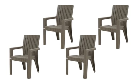 Supreme Furniture Olympia Plastic Chair with Arm Suitable for Home, Garden, Office, Living Room, Cafeteria, Restaurant, Hotel, Resort, Indoor and Outdoor