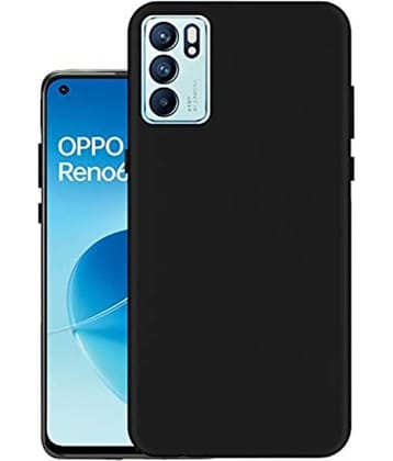 Spectacular Ace - Black Silicon Silicon Soft cases Compatible For Reno 6 5G ( Pack of 1 )