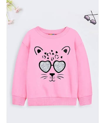 Trampoline Single Girls Cotton Blend Sweatshirt ( Pink )