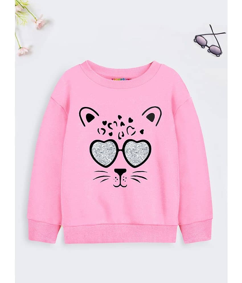 Trampoline Single Girls Cotton Blend Sweatshirt ( Pink )