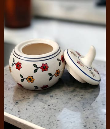 Malaikah Wht Salt Jar Ceramic Off White Salt/Pepper Container ( Set of 1 )