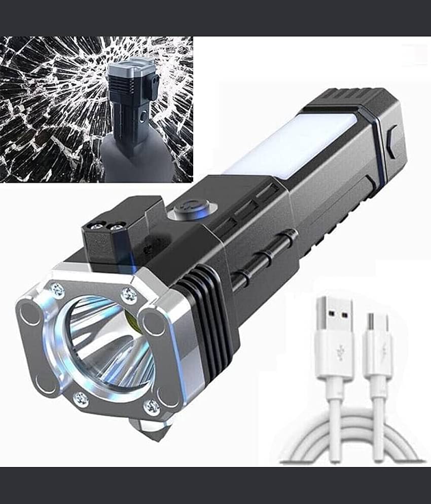 Shopeleven - 3W Rechargeable Flashlight Torch ( Pack of 1 )