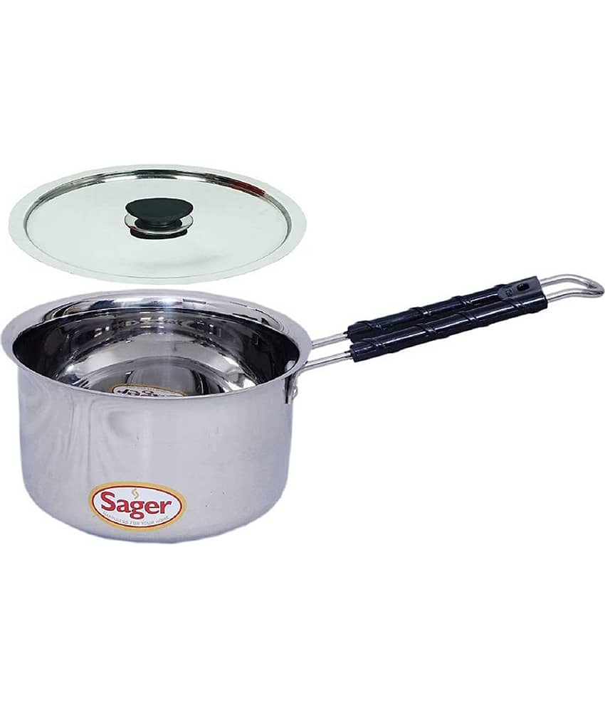 SAGER Induction Friendly No Coating Stainless Steel Milk Pan 17 cm 2000 mL