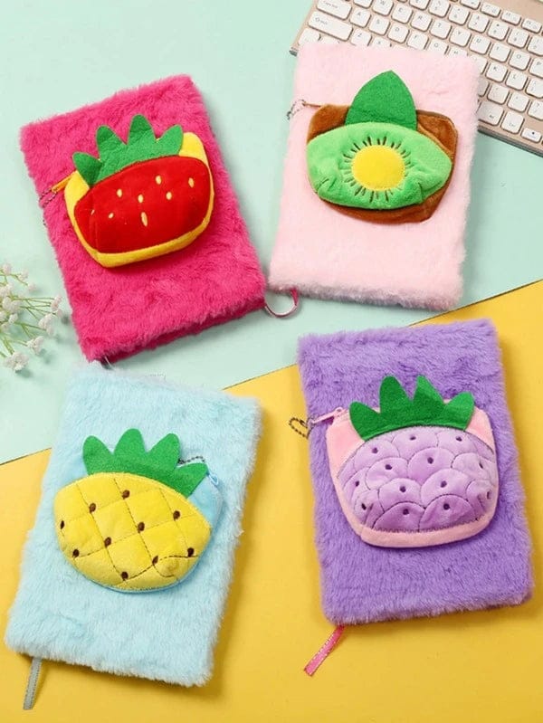 Furr Fruit Pouch Diary | Furr Diary with Fruit Pouch (1pc)-Purple
