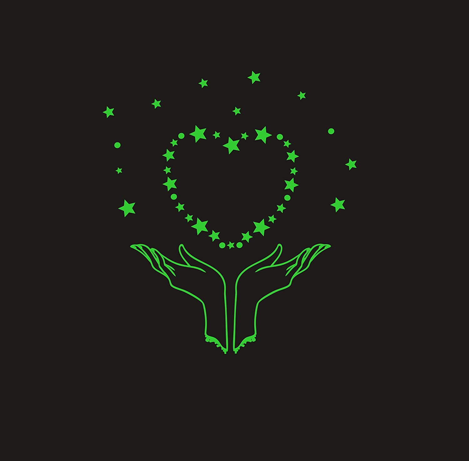 DreamKraft Glow in The Dark GalaXy of Stars Radium Stickers(Green, 20 cm X 25 cm)