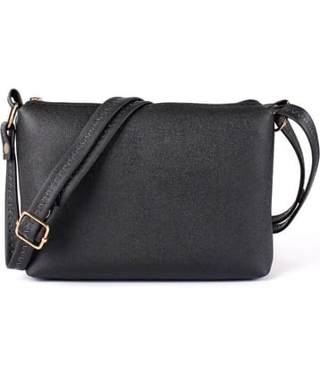 CIMONI Sling Bag Faux Leather Set of 1 ( Black )