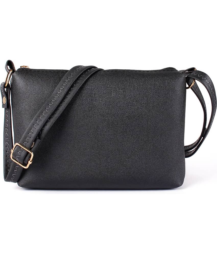CIMONI Sling Bag Faux Leather Set of 1 ( Black )