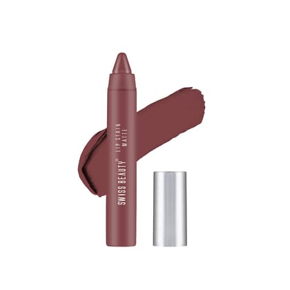 Swiss Beauty Stain Matte Lipstick | Long Lasting, Hydrating & Lightweight Lipstick | Brandy Harrington, 3.4gm Swiss Beauty Stain Matte Lipstick | Long Lasting, Hydrating & Lightweight Lipstick | Brandy Harrington, 3.4gm - 230 Brandy Harrington / 1 count 