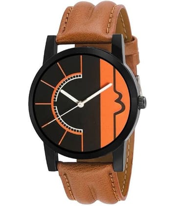 MIENTERPRISE - Brown Leather Analog Men's Watch