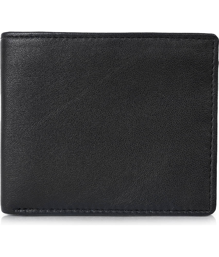 CIMONI Black Leather Men's Two Fold Wallet ( Pack of 1 )