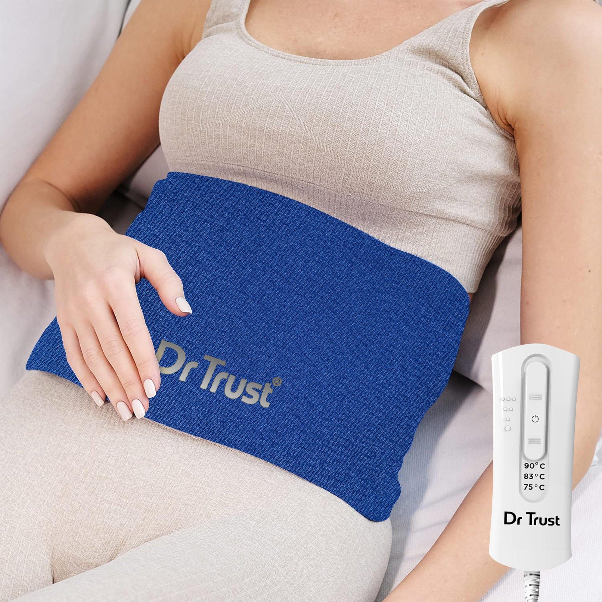 Dr Trust USA Orthopedic Electric Heat Belt for Back Pain Relief I Lower Back Heating Pad with Temperature Control for Abdominal/Stomach Pain I Period Cramps I Lumbar, Shoulder & Knee Pain Managem