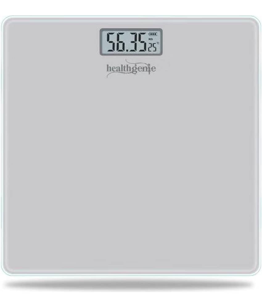 Healthgenie Electronic Digital Weighing Machine Bathroom Personal Weighing Scale-Weight-180Kg Silver