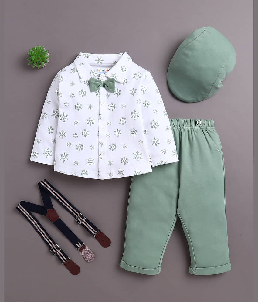 BUMZEE Pack of 1 Boys Cotton Shirt & Pants Set ( Maroon )