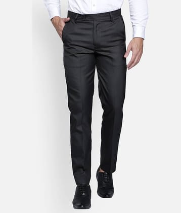 Haul Chic Black Slim -Fit Flat Trousers