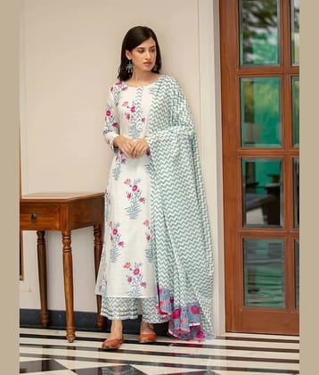 Royal Export Viscose Printed Kurti With Palazzo Women's Stitched Salwar Suit - Green ( Pack of 1 )