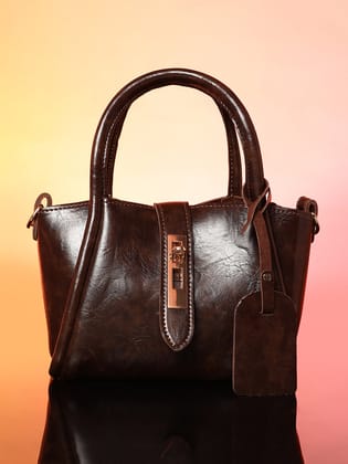 The Galleria Hand Bag With Pouch - Coffee Brown-Handbag