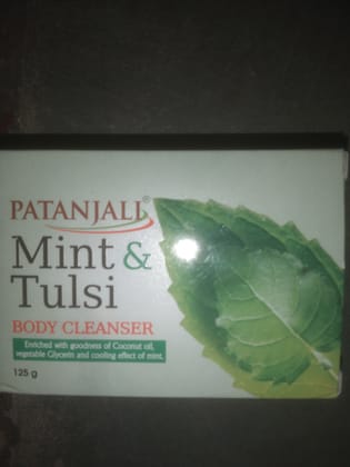Patanjall Mint & Tulsi Body cleanser 125 g Vegetable glycerin and cooling effect of mint. Ensiched with goodness of coconut oil, 