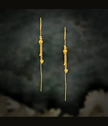 LUV FASHION Golden Threader Earrings ( Pack of 1 )