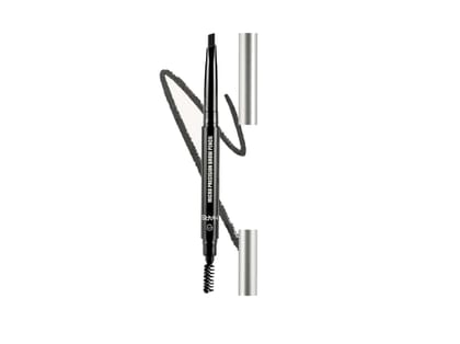MARS Micro Precision Brow Pencil with spoolie, Retractable & Easy Glide, Long Lasting & Natural finish (0.4 g) - Black - Black