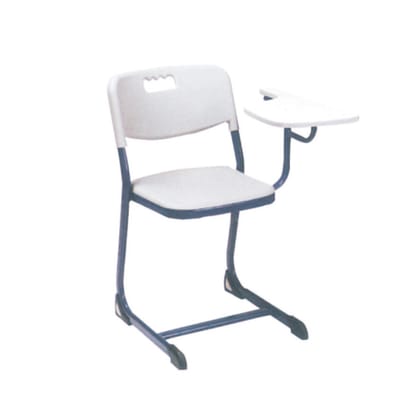 Learn With Us - Seat & Back In Hard PP, MS Powder Quoted Leg, Half Length 18 mm Writing Fixed Top (CS-E7)