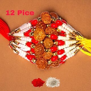 (Pack of 12) CHARKEE Fancy 12 Bhaiya Bhabhi Rakhi (Multicolour)