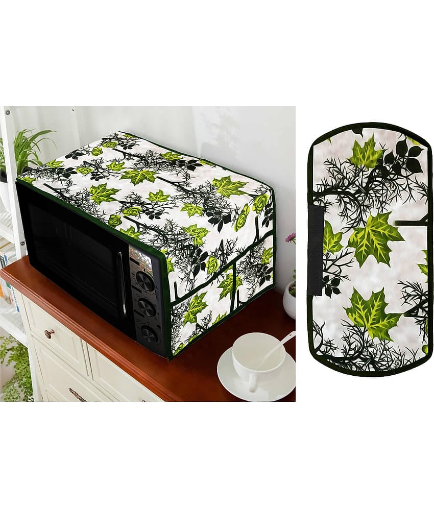 E-Retailer Set of 2 Polyester Green Microwave Oven Cover -