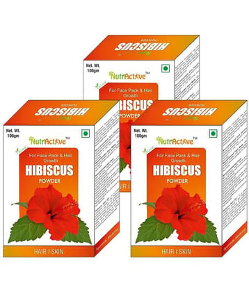 Nutractive Organic Hibiscus Flower Powder 100 Gm Pack of 3