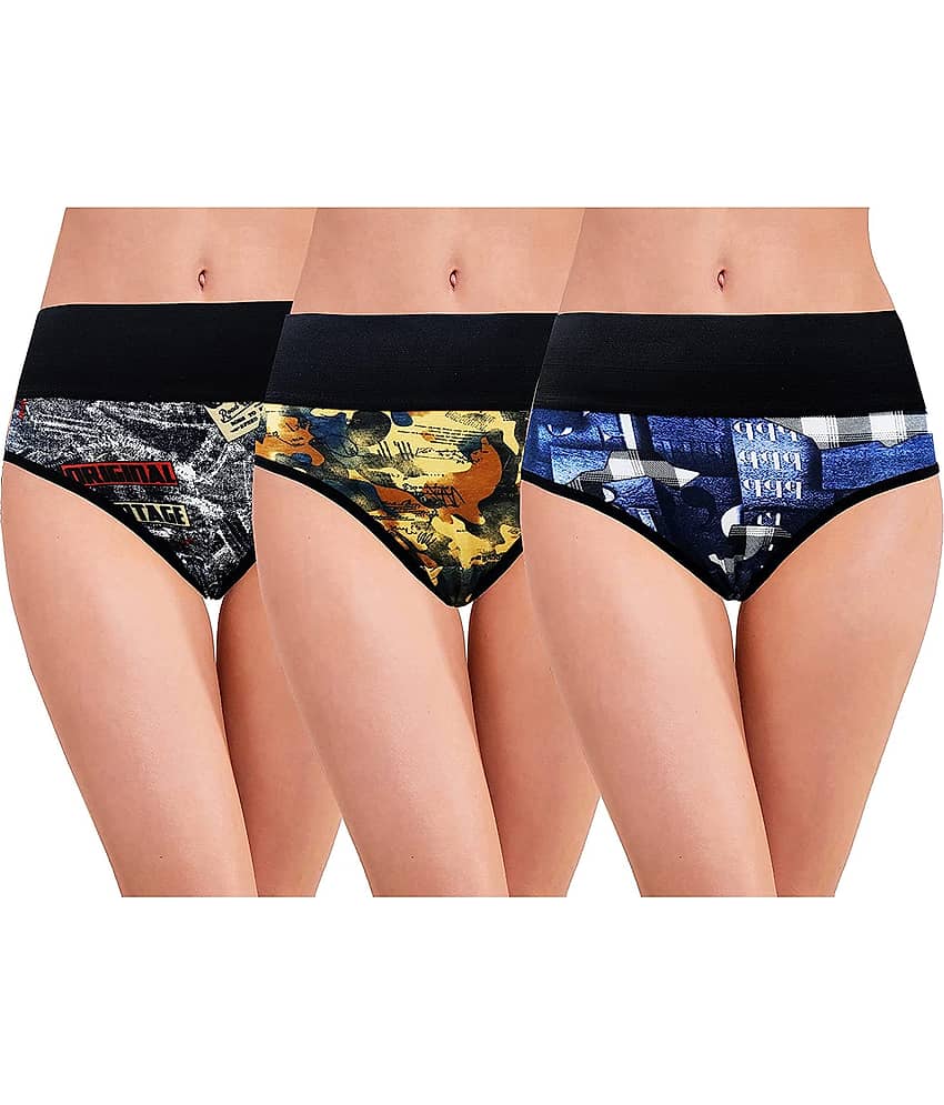 RC. ROYAL CLASS Pack of 3 Cotton Women's Hipsters ( Multi Color )