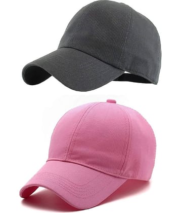 Zacharias - 100% Cotton Gray Men's Cap ( Pack of 2 )