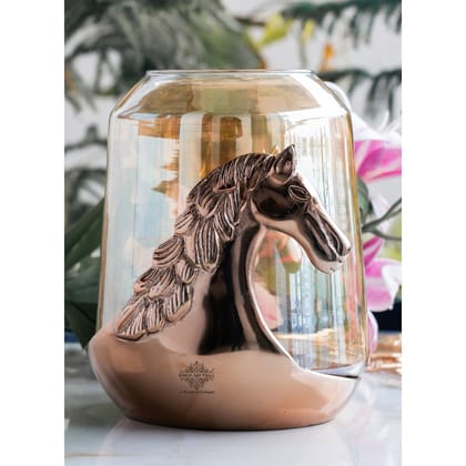 Horse Head Decorative Jar – Multi-Purpose Storage Jar, Candle Holder-11cmX13cm