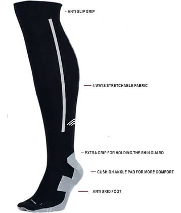 Just Rider Black Sports Football Socks Pack of 1