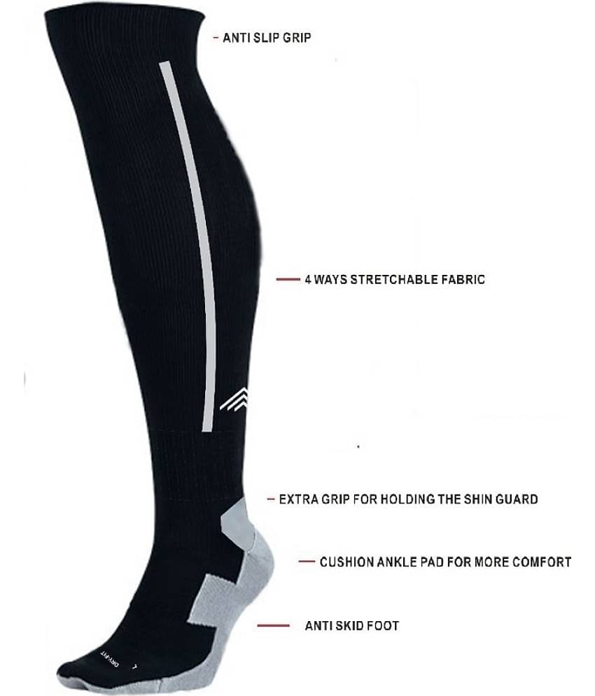 Just Rider Black Sports Football Socks Pack of 1