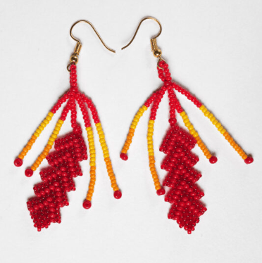 Sahaj Leaf Beaded Earrings