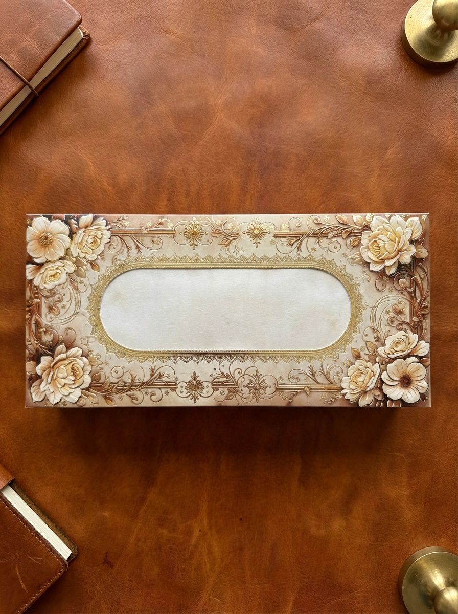 Antique Lace Box Envelope – Premium Lace Designer Shagun Envelope for Wedding & Luxury Gifting