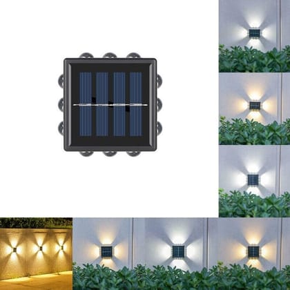 SPARKWORLD Solar Wall Light UP and Down Wall Sconce Lamp Solar Wall Light UP and Down Wall Sconce Lamp for Exterior Wall Garden, Solar Deck Lights Outdoor | Colour: Black