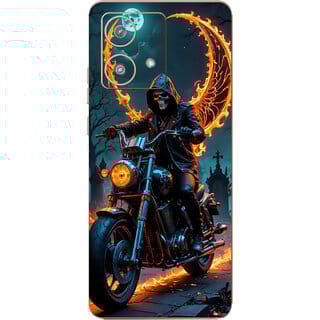Yug Emporium Motorola Edge 40 Neo Ghost Rider 9D Premium Theme Full Back & Side Coverage (Back Cover Multicolor)
