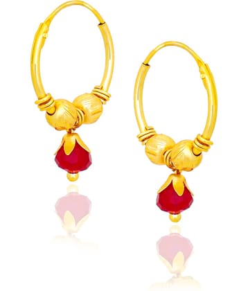 LUV FASHION Red Hoops Earrings ( Pack of 1 )