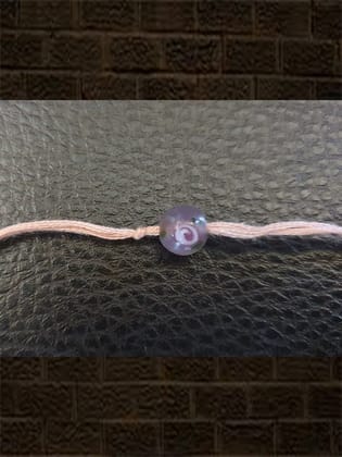 Pink digital design small bead kids rakhi