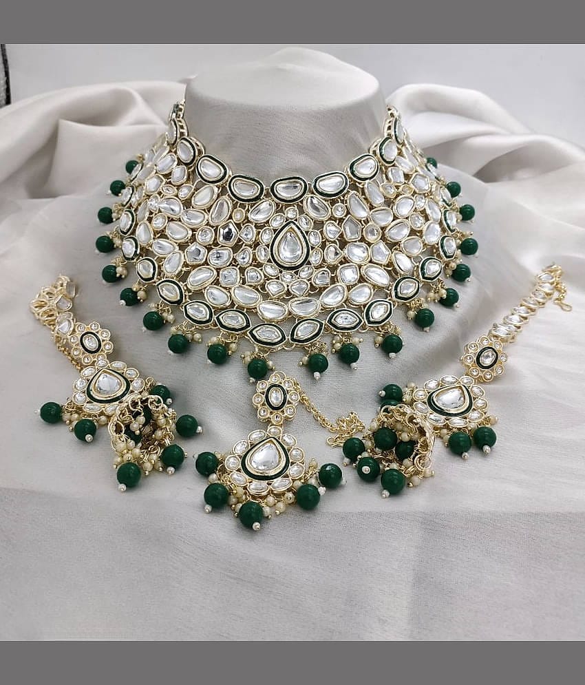 Padmavati Bangles White Alloy Necklace Set ( Pack of 1 )