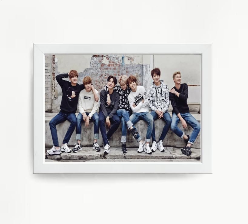 NOKKES Bts Army Bangtan Boy V suga J-Hope Jungkook Jin Jimin Rm 5X7 Inch Size Photo Frame Photo Home Office_EQW234