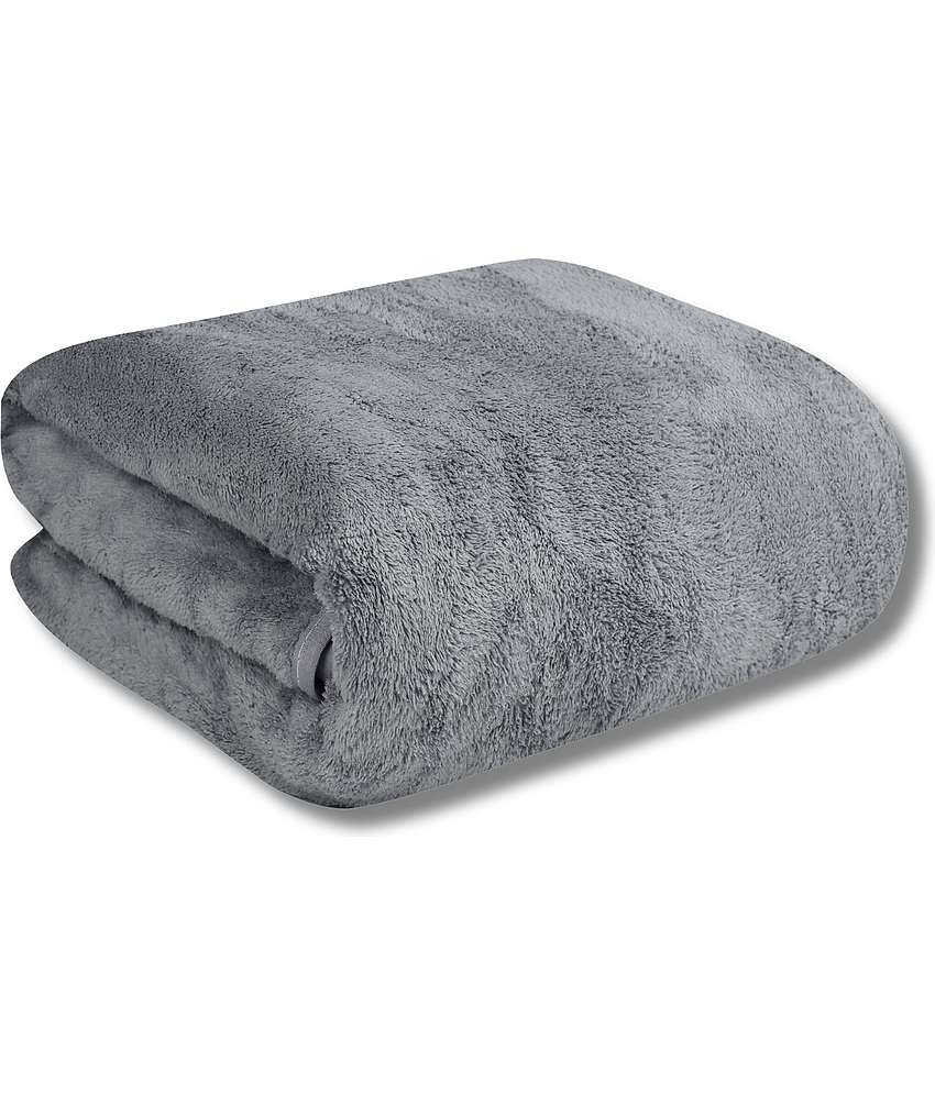 FEZORA Microfibre Solid 500 -GSM Bath Towel ( Pack of 1 ) - Dark Grey