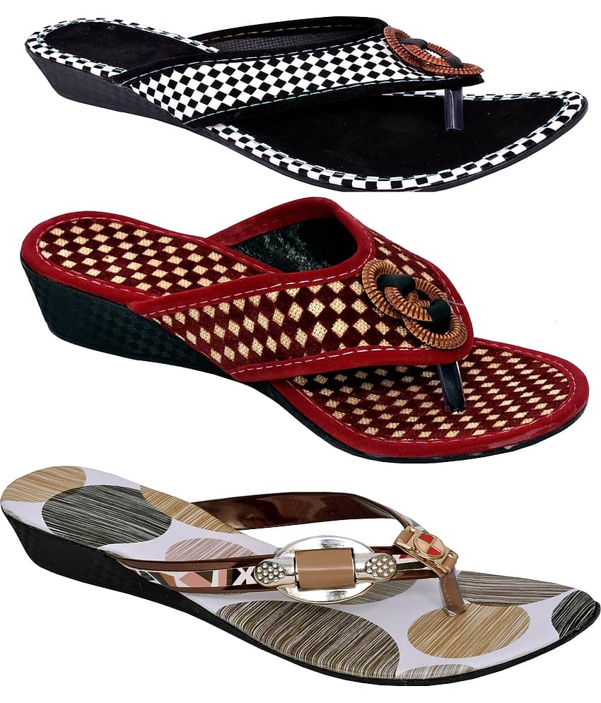 PM Traders Multi Color Women's Flats