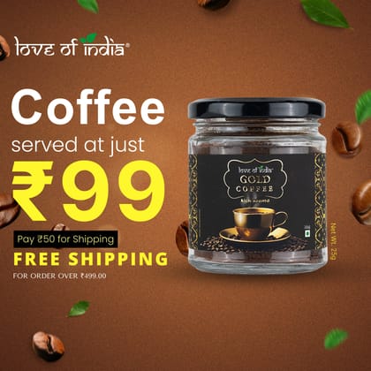 Love of India Gold Coffee - Rich Aroma | Instant Coffee 25gm