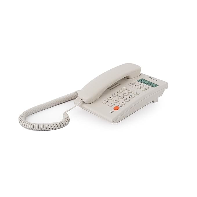 Beetel Newly Launched G30, TEC Certified, Caller ID LCD Display, Ringer LED,DTMF/FSK Compatible, 2-Way Adjustable Speaker Phone, Music on Hold, Desk/Wall Mountable, 3 Level LCD Contrast(G30-Warm Grey)