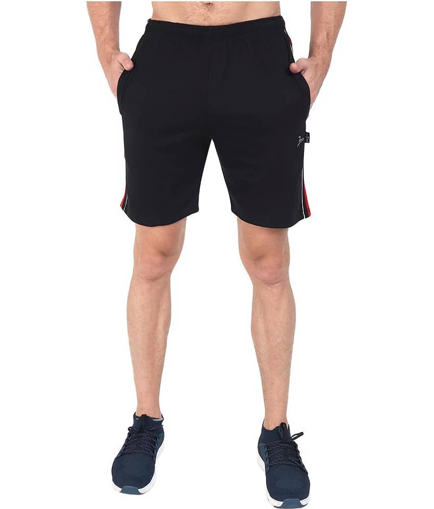 Zeffit - Black Cotton Blend Men's Shorts ( Pack of 1 )