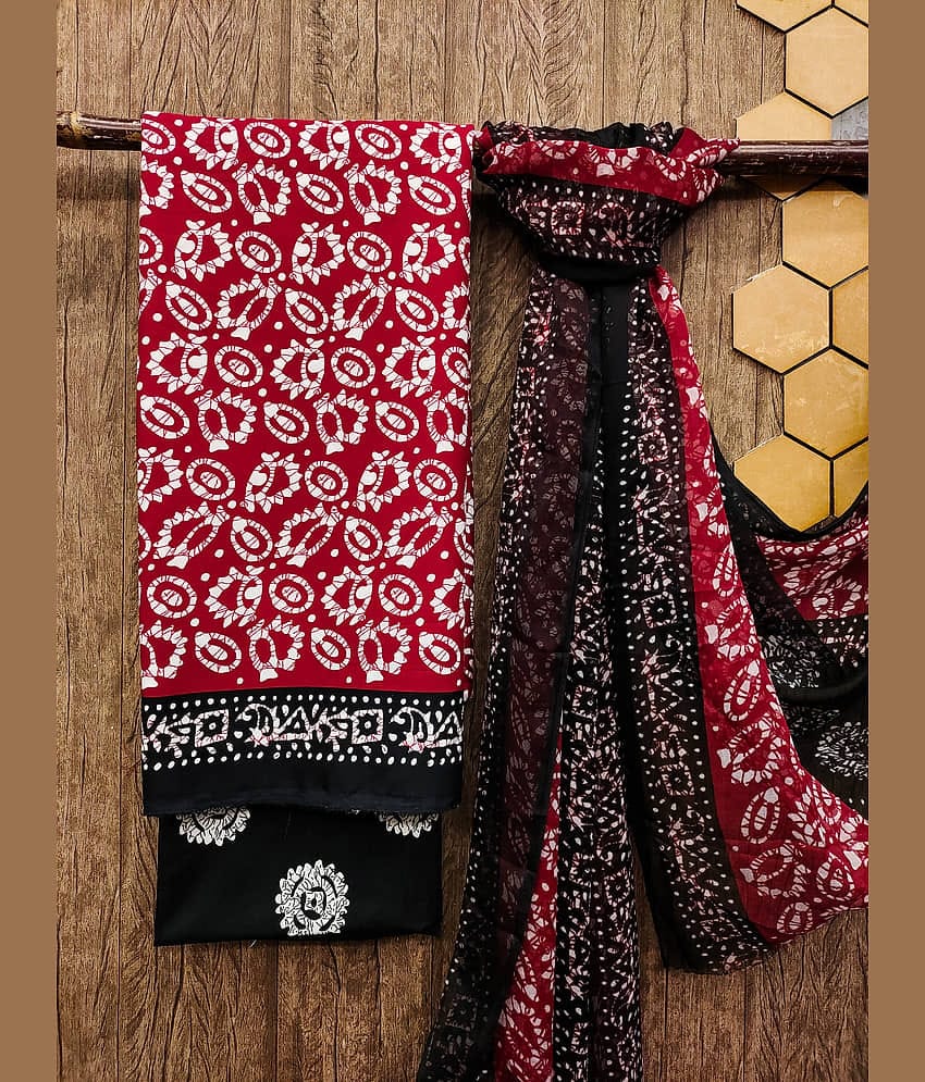 Kashvi Sarees Women Crepe Unstitched Dress Material ( Red )