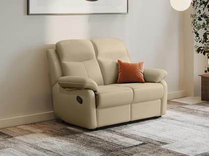 Alpine Manual 2-Seater Synthetic Leather Recliner Sofa (1-Year Warranty, Mist)