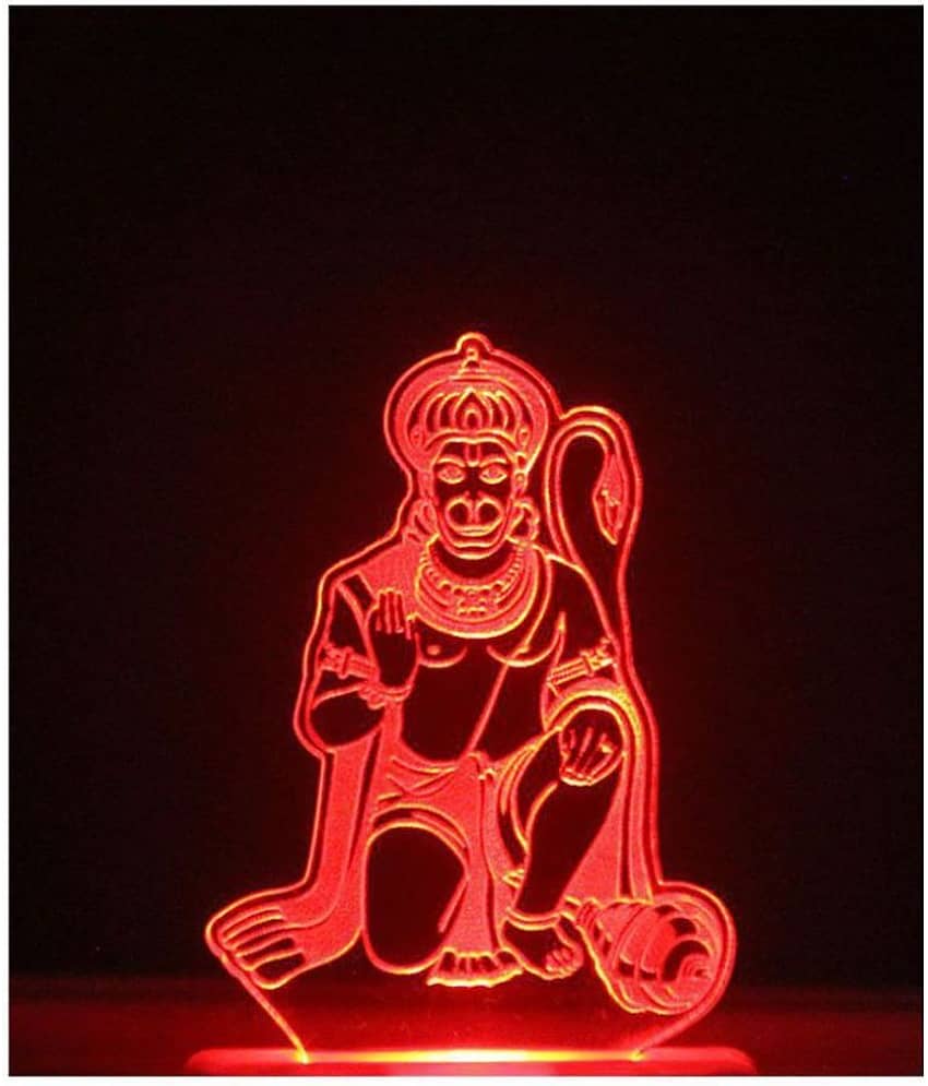 DIONA Night Lamp Hanuman Maruti Bajarangbali LED 3D Illusion MultiColor Changing