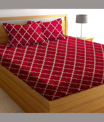Homefab India Microfiber Double Bedsheet ( Brown )